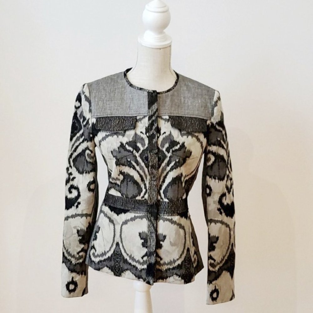 NWT Elie Tahari Marsha Linen and Lace Blazer